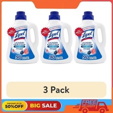 (3 pack) Lysol® Laundry Sanitizer Additive, Laundry Detergent, Crisp Linen, 90oz 0.14 per gallon