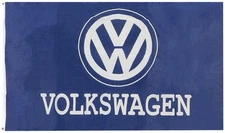 Volkswagen Car Logo Blue & White 3x5 3'x5' Premium Quality Polyester Flag Banner
