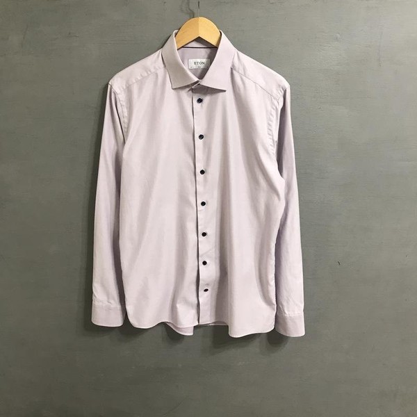 Men Eton Shirt Pink Cotton 40 /L / 48 #1VCQ