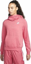 Nike Women s Pink Heathered Fleece Pullover Hoodie Size Medium