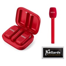 RODE Wireless Micro USB-C Red 2-Person Bundle w Interview GO Red Wipes