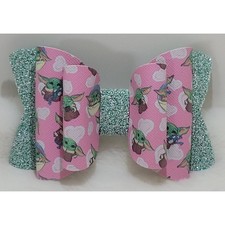 Baby Yoda Straw Topper Bow