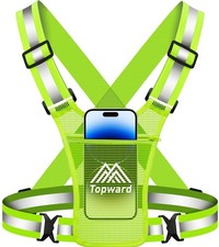 Running Vest Chest Phone Holder for Women Men, Reflective Vest Safety Gear fo...