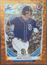 Nick Torres RC /25 Orange Ice 2014 Bowman Draft Chrome