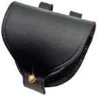 3.5" x 2" x 5" Plain Black Leather Cap Pouch With Belt Loops New