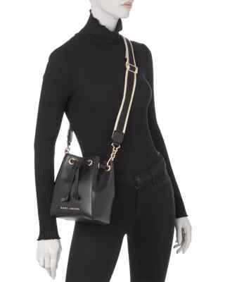 NWT Marc Jacobs The Bucket Bag Small Leather Crossbody Bag BLACK