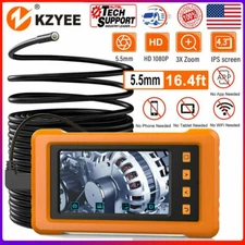 5.5mm 16.4ft 1080P HD Endoscope 4.3'' Screen Inspection Snake Borescope IP67 Cam
