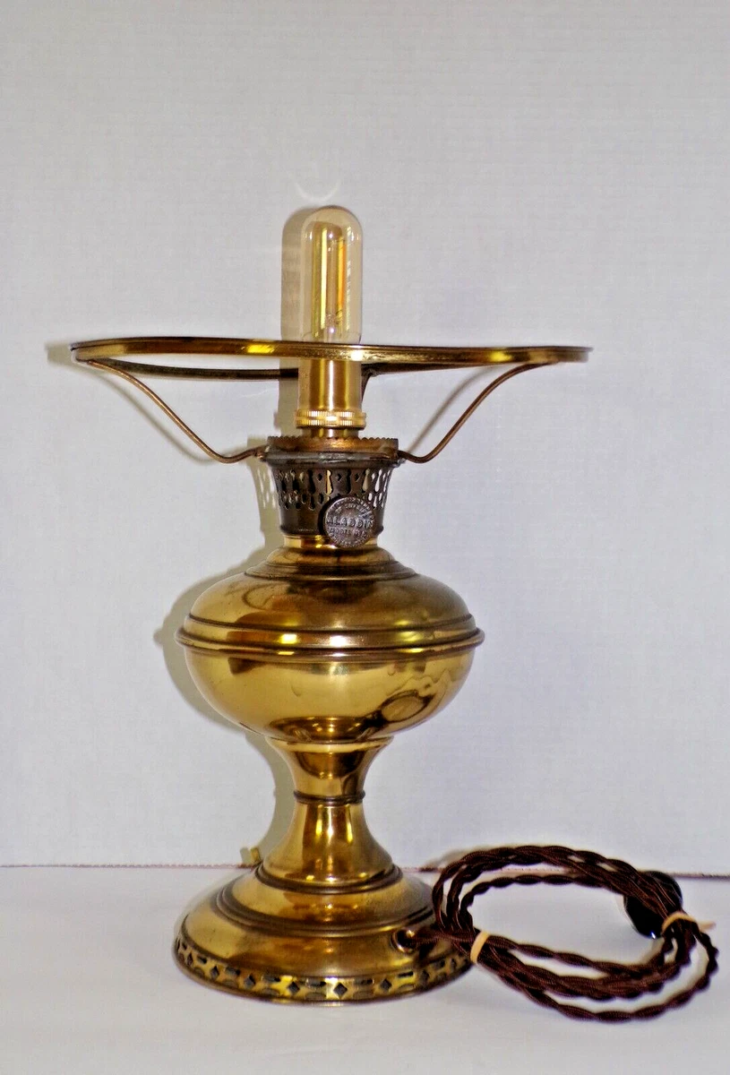 Antique ALADDIN by MANTLE lamp co brass oil kerosene lamp. Model 5 Rewired