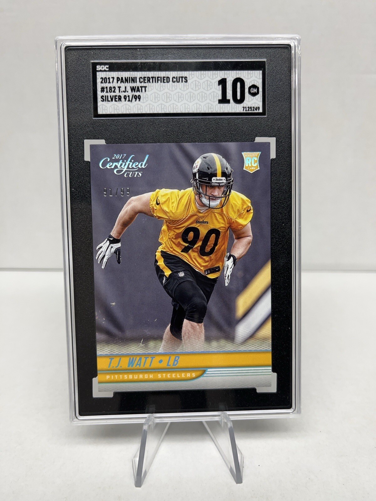 TJ Watt Panini Donruss Certified Cuts #182 Silver
