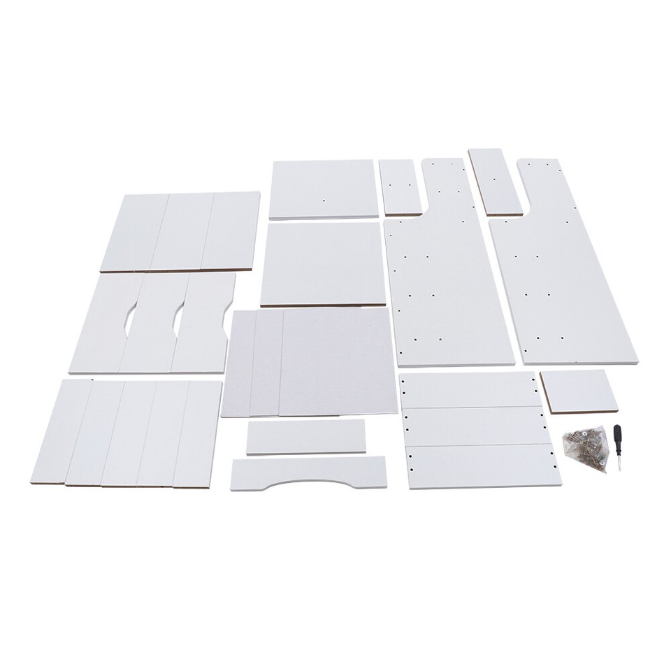 Tall White Nightstand + 3 Drawers Side Stand Night Stand