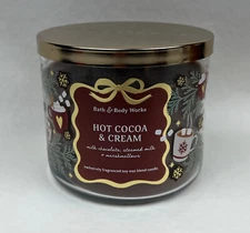 Bath & Body Works Hot Cocoa & Cream 3 Wick Large Scented Candle