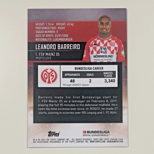 2021-22 Topps Bundesliga Stadium Club Chrome #1-100 Rookies (RC) & Stars - Picture 147 of 199