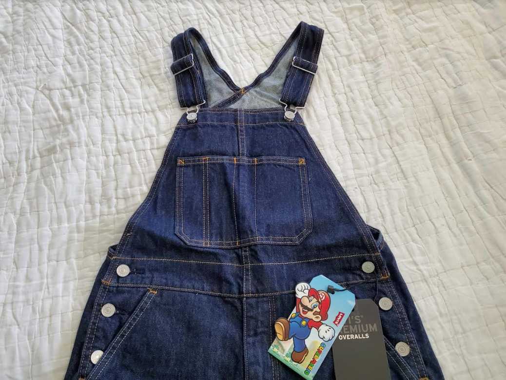 NEW MEN'S XS S L XL XXL LEVI'S X SUPER MARIO JEAN OVERALLS NEW MEN'S XS S L XL XXL LEVI'S X SUPER MARIO JEAN OVERALLS