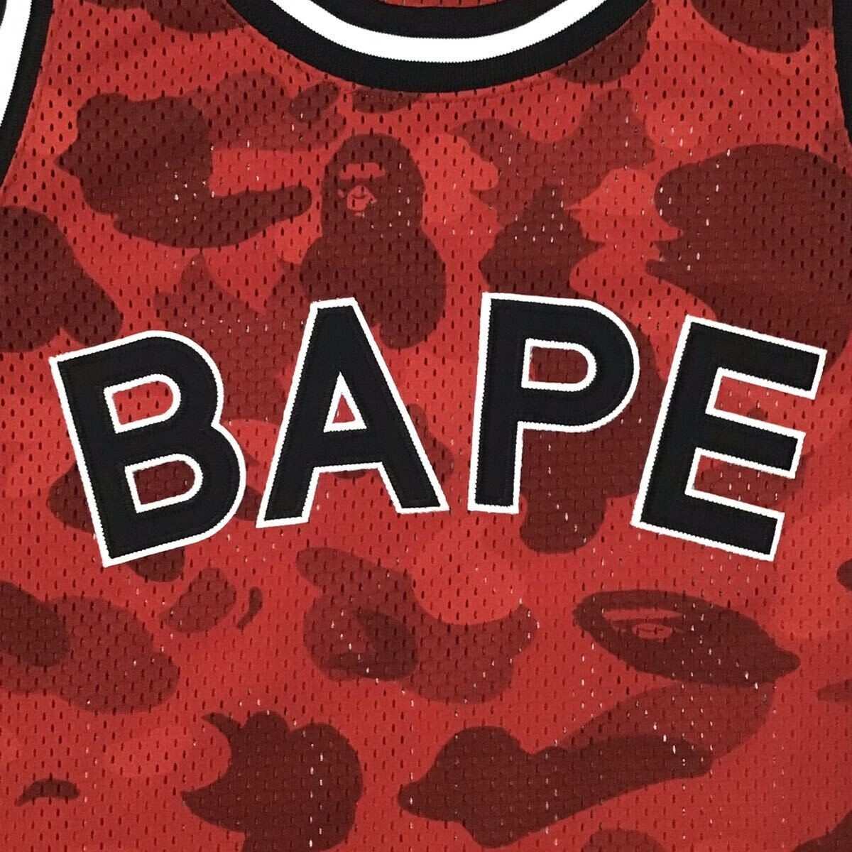 BAPE STA Red camo basketball tank top A Bathing Ape Size L | eBay