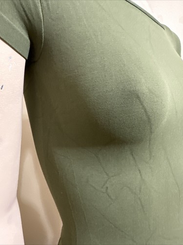 Blusa Top Para Mujer Verde Bosque Nylon Informal Verano Elastizada Ajustada Talla Única - Imagen 7 de 19