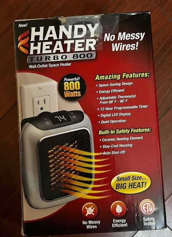 Handy Heater Turbo 800 Wall-Outlet Space Heater - 800W As Seen On TV | eBay