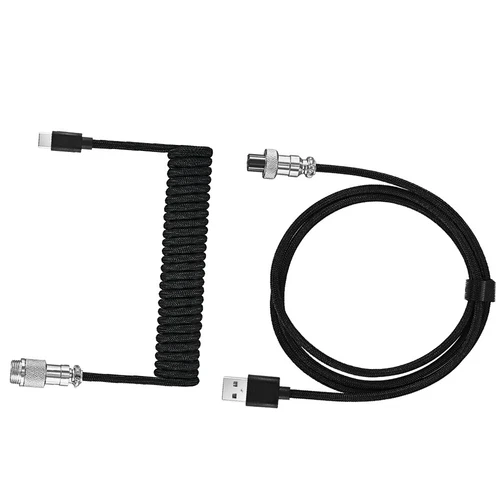 Type C USB Cable Mechanical Keyboard Gaming Coiled Aviator Data Cable