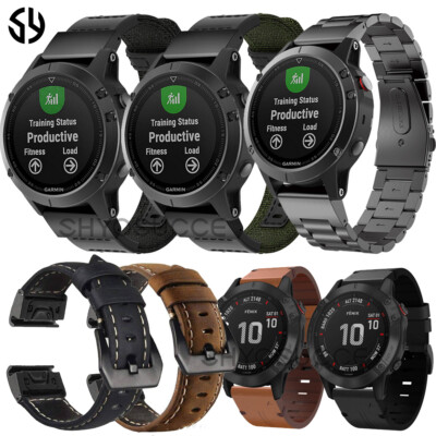 Genuine Leather Silicone Wrist Band Strap For Garmin Fenix 6X Pro Solar Sappire | eBay