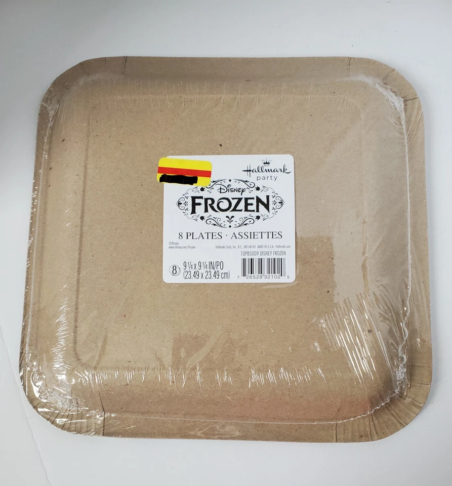 DISNEY'S FROZEN 9X9 PULGADAS CUMPLEAÑOS NIÑOS FIESTA PLATOS CUADRADOS PAQUETE NUEVO Foto 2 de 3