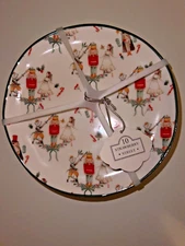 10 Strawberry Street Nutcracker 6.5” Appetizer Plate Set of 4 NEW