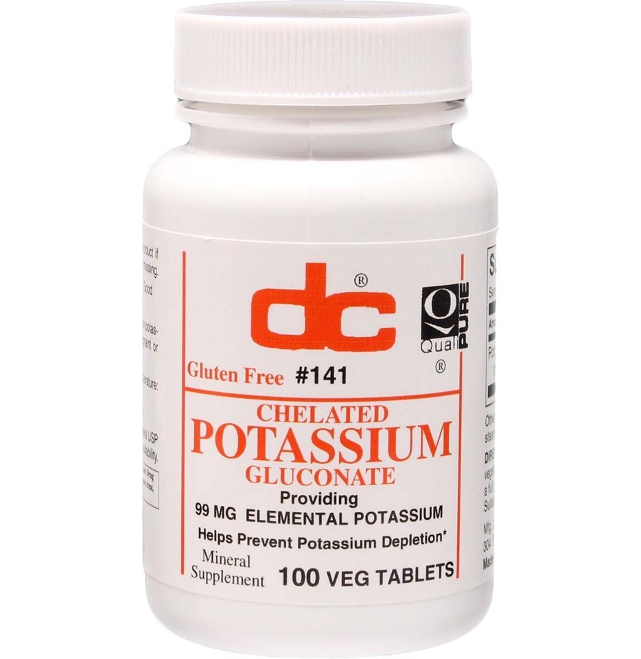 Potassium Gluconate 99 mg 100 Tablets Chelated Vegetarian by