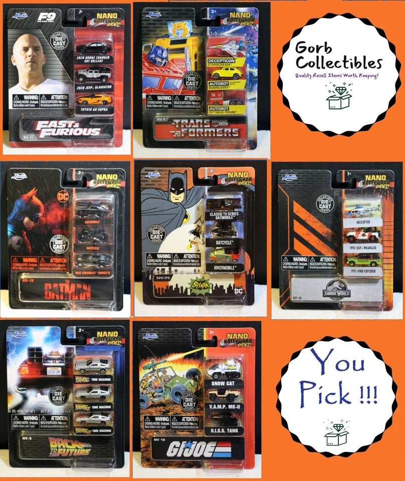 Vehículos fundidos a presión Jada NANO HOLLYWOOD RIDES (ENVIADOS EN CAJA) (¡TÚ ELIGES!) USA Foto 2 de 2