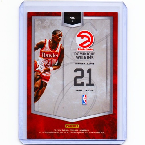 Dominique Wilkins RARE #'d 89/303 Elite Series Points Per Game Card Jersey #21 - Picture 2 of 2