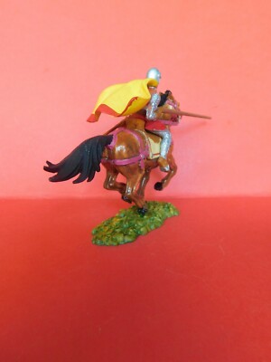 Elastolin / Moyen Age Tres Beau Chevalier A Cheval