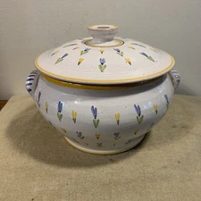 Pierre Deux Red Ware covered casserole handles Made In FRANCE Country French