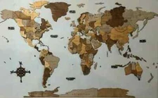 Geographical Laser cut world map wall English / Digital Dxf Cdr Svg Digital File