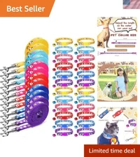 48pcs Dog Walking Kit: Adjustable Collars & Leashes for Small to Medium Dogs