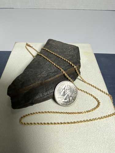 Vintage 14k yellow gold 2mm 18 inch solid rope chain 4.0 grams - Picture 5 of 9