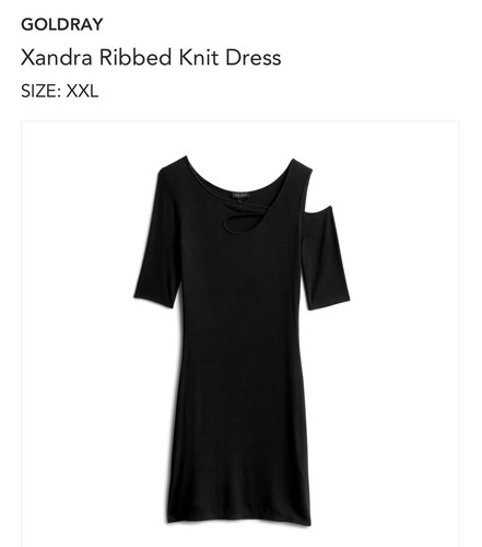 Xandra Black Ribbed Knit Dress Cut 