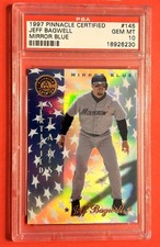 1997 Pinnacle CERTIFIED STARS #145 JEFF BAGWELL💎 MIRROR BLUE💎 PSA 10 📈 POP 2!