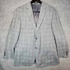 Pronto Uomo Blazer Mens 44 L Gray Platinum Wool Blend