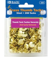 Bazic Brass Thumb Tack, Gold, 200 Per Pack on sale Bazic Brass Thumb Tack, Gold, 200 Per Pack on sale
