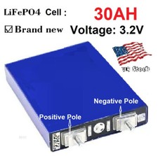 3.2V 30Ah Verified LiFePO4 Rechargeable Battery Pack Phosphate Multiple Purpose