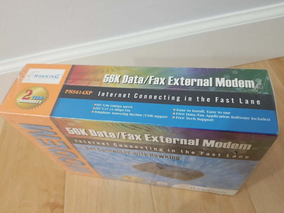 Hawking Technology  PN5614XP 56K External Data Fax Modem, NEW Sealed 2002 NIB - Image 4 of 4