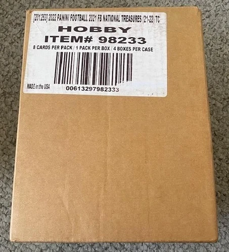 2021 PANINI NATIONAL TREASURES NFL FOOTBALL HOBBY FACTORY SEALED 4-BOX CASE