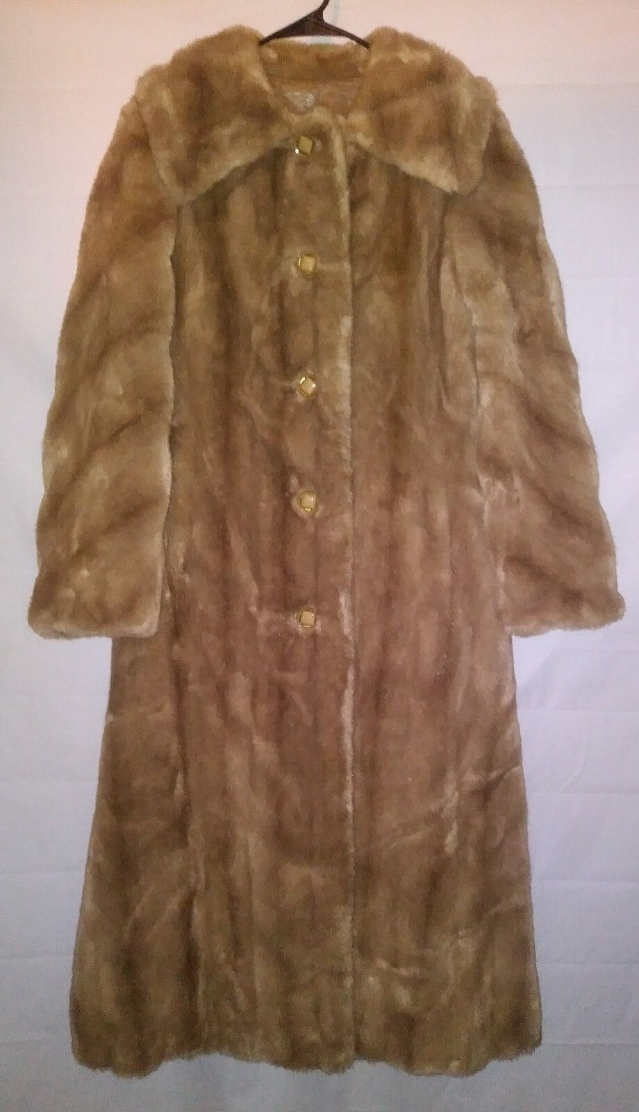Abrigo Tissavel of France Country Pacer con etiqueta de precio de colección para mujer beige imitación visón