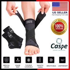 Caspe 2X Ankle Brace Support Compression Sleeve Fasciitis Pain Relief Foot Wrap