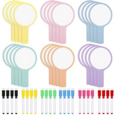 48 PCS 5x9 Inch Pastel Dry Erase Answer Paddle Whiteboard With Marker Score