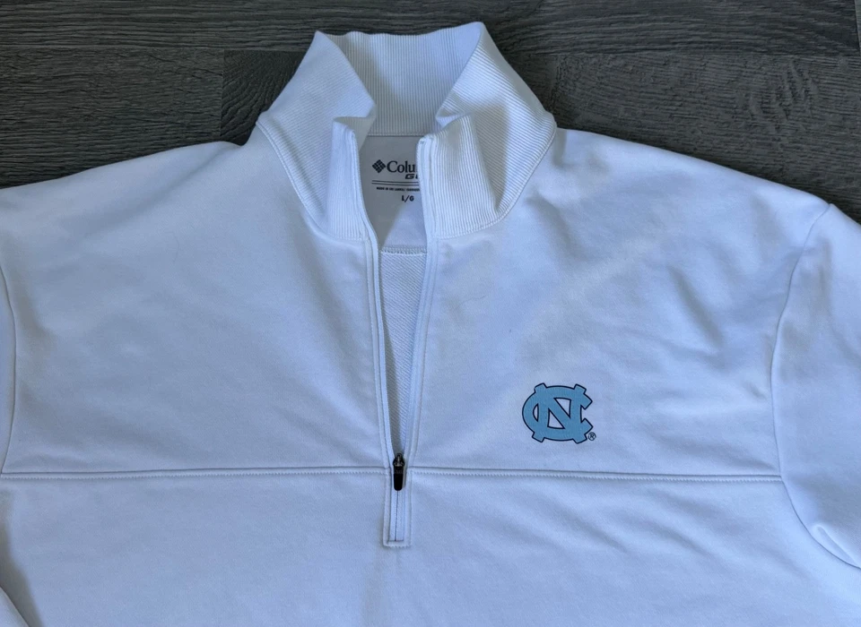 Women's North Carolina Tar Heels Birchwood Fleece 1/4 Zip White Sweatshirt Large - Image 4 of 4