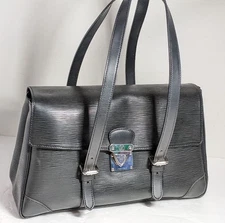 Auth Louis Vuitton Epi Segur MM Tote Bag Black Leather M58862 from Japan USED