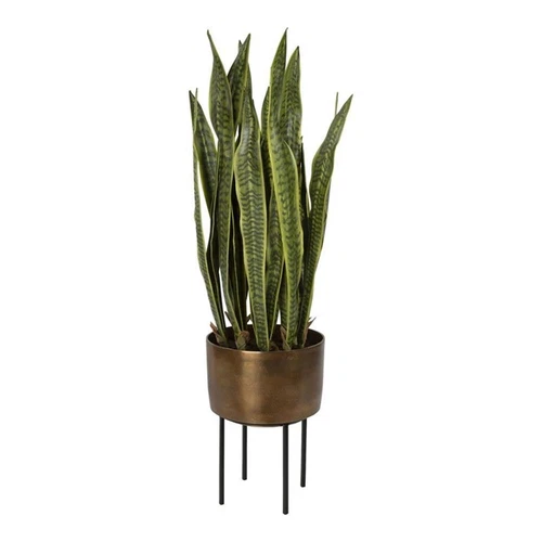 Uttermost Fasita Contemporary Metal Planter in Black/Antique Brass - Picture 1 of 3