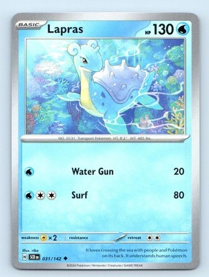 Lapras 31/142 Uncommon Stellar Crown Pokemon Near Mint
