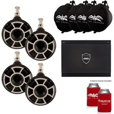 Wet Sounds Black REV 10 Fixed Tower Speakers Wet Sounds Suitz Covers SD2 Amp