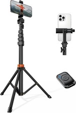 66" Phone Tripod, Tripod for iPhone with Remote Phone Stand