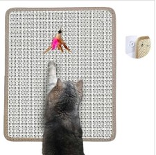Cat Nail File Scratching Pad Wall Mounted Sisal Scratcher Mat Self Grooming NEW