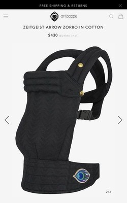Artipoppe Zeitgeist Arrow Zorro Black Cotton Carrier | eBay